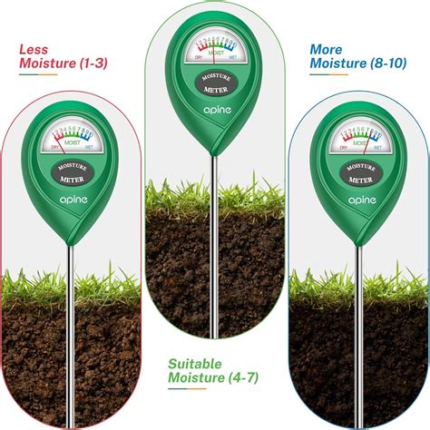 moisture meter for plants chart|moisture meter with long probe.